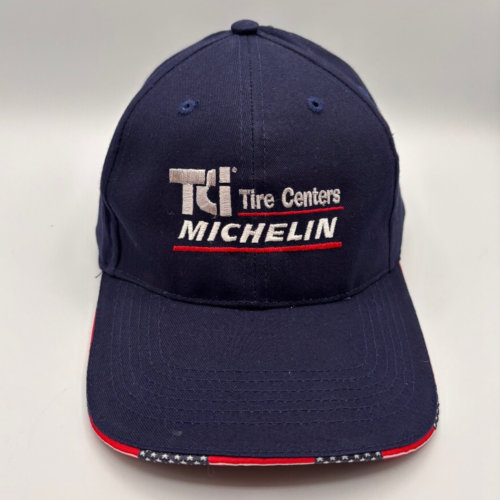 TCI Tire Centers Michelin Red White Blue Patriotic Embroidered Baseball Cap Hat
